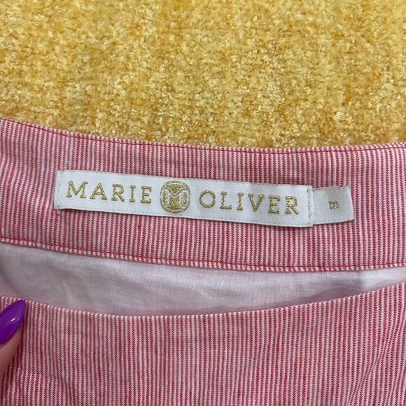 Marie Oliver Sailor Red & White Striped Cotton Linen Blend Dress Size M - Picture 5 of 10